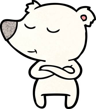 Bir insan tarafından çizilmiş mutlu kutup ayısı karikatürü