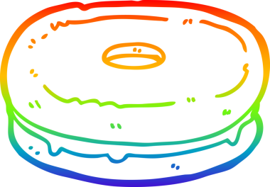 gökkuşağı gradyan çizimi bir insan tarafından çizilmiş bir çizgi film bisküvisi