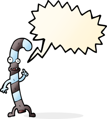 Bir insan tarafından çizilmiş konuşma balonlu Noel şekerleri.