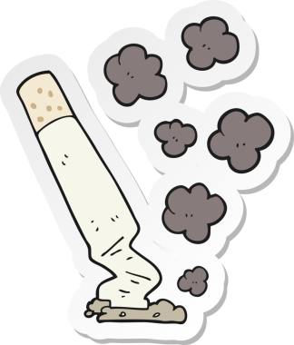 Bir insan tarafından çizilmiş sigara etiketi.