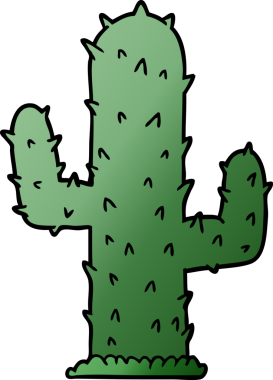 bir insan tarafından çizilmiş karikatür kaktüsü