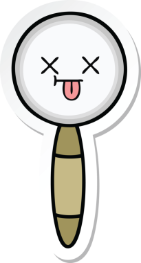 Bir insan tarafından çizilmiş şirin bir çizgi film büyütecinin çıkartması.