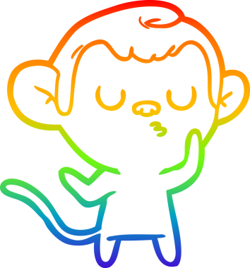 gökkuşağı gradyan çizgi çizimi bir insan tarafından çizilmiş bir maymun