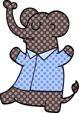 Bir insan tarafından çizilmiş karalama fili.