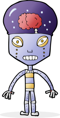 Bir insan tarafından çizilmiş garip robot.