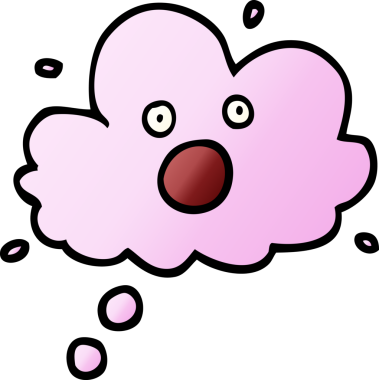 vektör gradyan çizim karikatürü çığlık atan bir insan tarafından çizilmiş düşünce bulutu