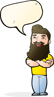 Bir insan tarafından çizilmiş konuşma balonu olan gururlu bir adam.