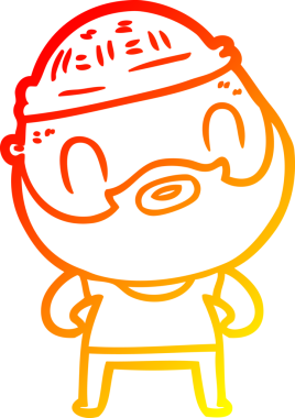 Bir insan tarafından çizilmiş sakallı bir adamın sıcak çizgi çizimi.