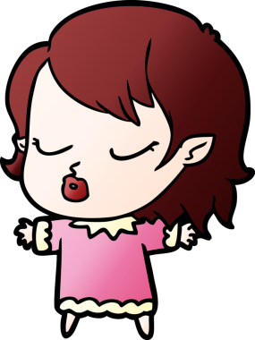 Bir insan tarafından çizilmiş şirin vampir kız çizgi filmi.