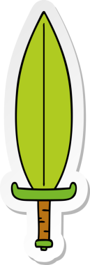 Bir insan tarafından çizilmiş sihirli bir yaprak bıçağının el çizimi karikatürü.