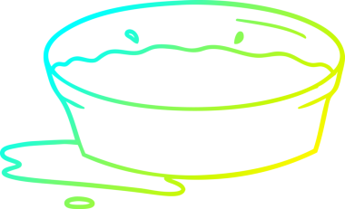 Bir insan tarafından çizilmiş bir karikatür köpek su kabı çizimi.