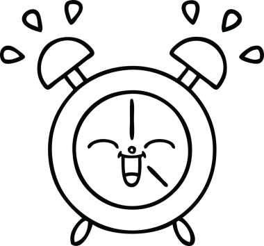 Bir insan tarafından çizilmiş bir alarm saati çizimi