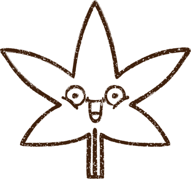 Bir insan tarafından çizilmiş marihuana yaprağı kömürü.