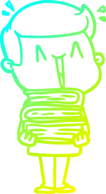 Bir insan tarafından çizilmiş mutlu bir adamın soğuk çizgi çizimi.