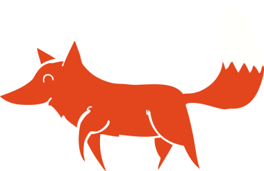 Bir insan tarafından çizilmiş düz renkli çizgi film kurdu.