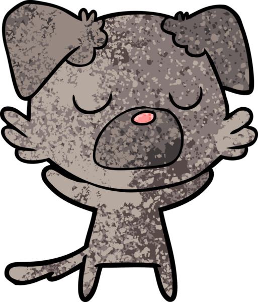 Bir insan tarafından çizilmiş çizgi film köpeği.