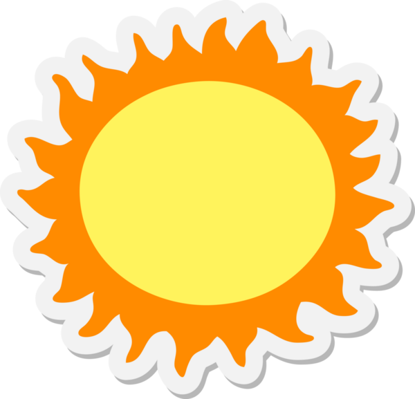 Bir insan tarafından çizilmiş güneş etiketi.