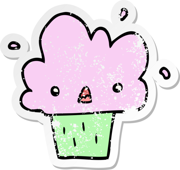 Bir insan tarafından çizilmiş karikatür kekinin sıkıntılı çıkartması.