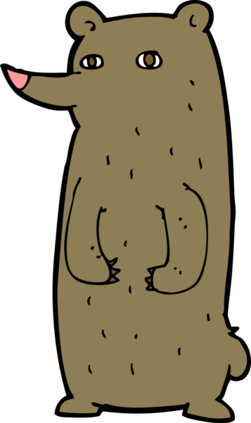 Bir insan tarafından çizilmiş komik çizgi film ayısı.