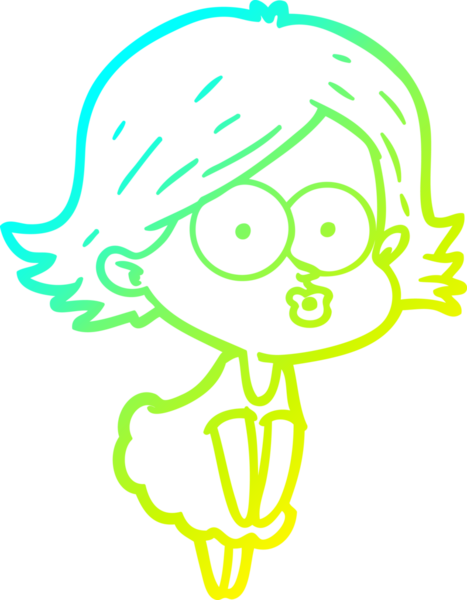 Bir insan tarafından somurtulmuş çizgi film kızı çizimi.