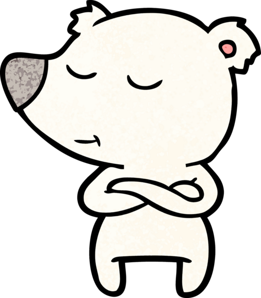 Bir insan tarafından çizilmiş mutlu kutup ayısı karikatürü