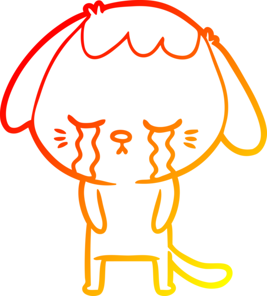 Bir insan tarafından çizilmiş şirin, ağlayan bir köpek yavrusu çizimi