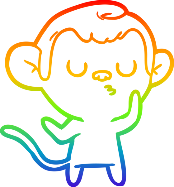 gökkuşağı gradyan çizgi çizimi bir insan tarafından çizilmiş bir maymun