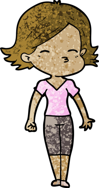 Bir insan tarafından çizilmiş karikatür kadın.