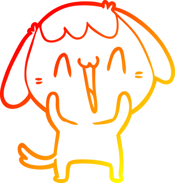 Bir insan tarafından çizilmiş sevimli bir köpeğin sıcak çizgi çizgisi.