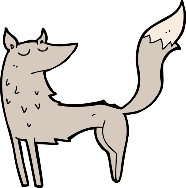 Bir insan tarafından çizilmiş bir kurt çizgi filmi.