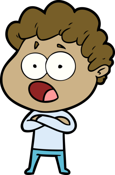 Bir insan tarafından çizilmiş bir karikatür adamı şaşkınlıkla nefes nefese kaldı.