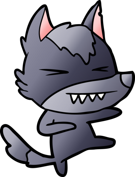 Bir insan tarafından çizilmiş kızgın kurt çizgi filmi.