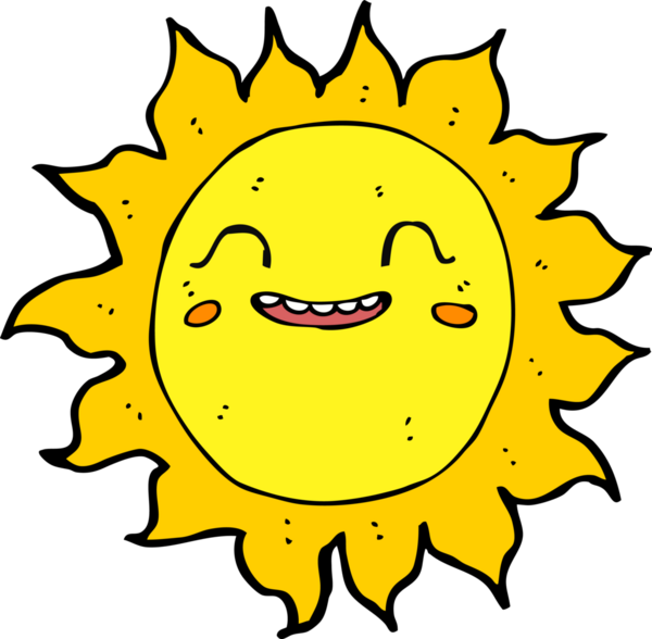 bir insan tarafından çizilmiş mutlu güneş çizgi filmi