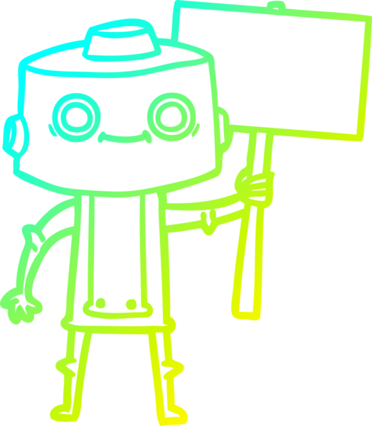 Bir insan tarafından çizilmiş soğuk gradyan robot çizimi