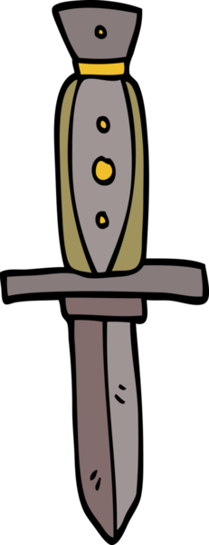 Bir insan tarafından çizilmiş karalama dövme hançeri sembolü.