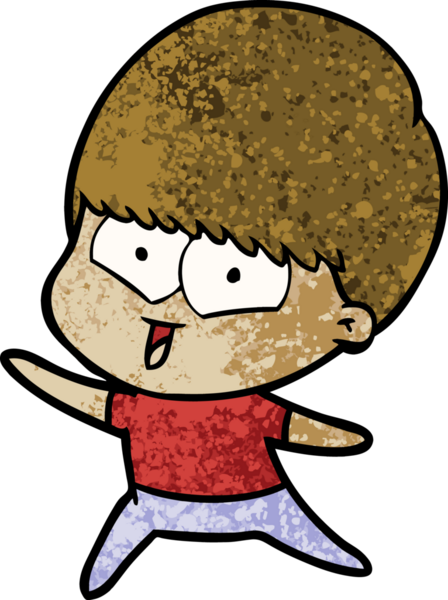 Bir insan tarafından çizilmiş mutlu çocuk çizgi filmi.