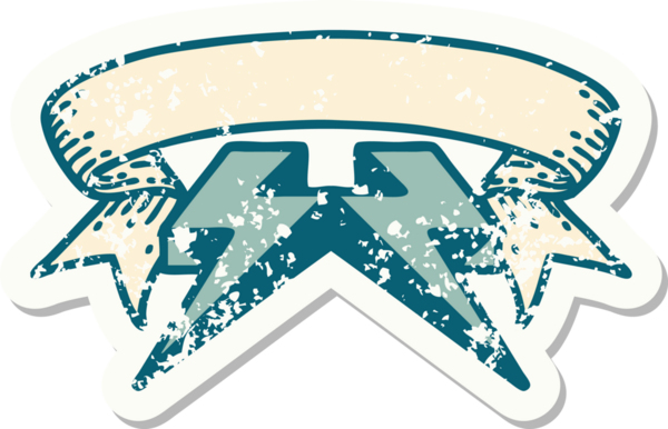 Bir insan tarafından çizilmiş yıldırımlı eski bir etiket