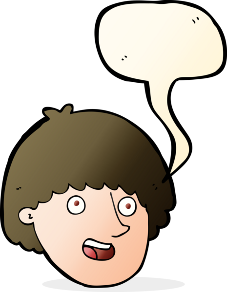 Bir insan tarafından çizilmiş konuşma baloncuğu olan mutlu erkek yüzü.