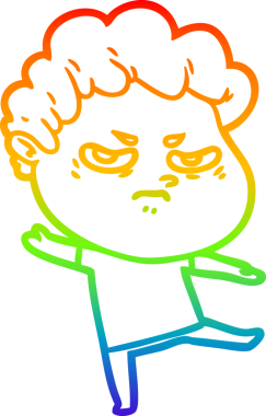 Bir insan tarafından çizilmiş kızgın bir adamın çizdiği gökkuşağı gradyanı çizimi