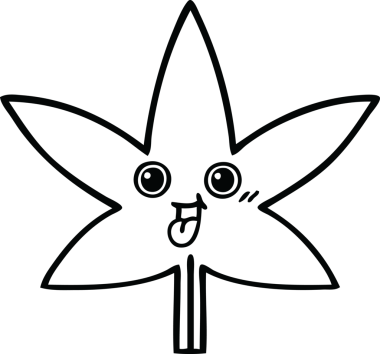 Bir insan tarafından çizilmiş bir sonbahar yaprağının çizgi çizimi