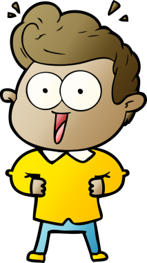 Bir insan tarafından çizilmiş heyecanlı bir çizgi film.