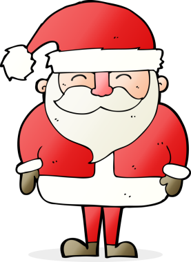 Bir insan tarafından çizilmiş Noel Baba çizgi filmi.