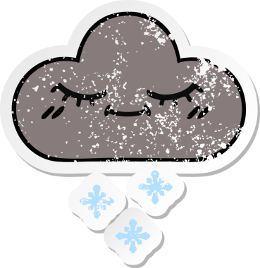 Bir insan tarafından çizilmiş fırtına bulutu gibi tatlı bir karikatür çıkartması.