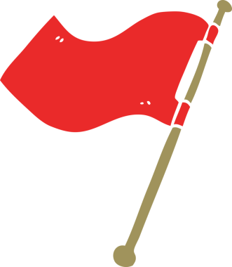 Bir insan tarafından çizilmiş kırmızı bayrak.