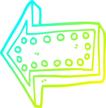 Bir çizgi film okunun insan tarafından çizilmiş soğuk gradyan çizimi.