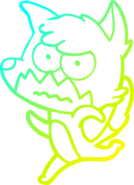 Bir insan tarafından çizilmiş bir çizgi filmin soğuk gradyan çizimi.