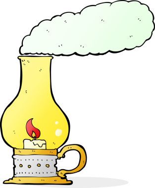 bir insan tarafından çizilmiş eski tarz bir fener.