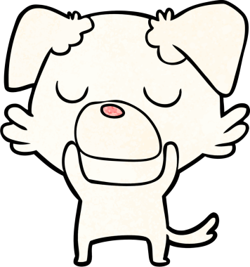 Bir insan tarafından çizilmiş çizgi film köpeği.