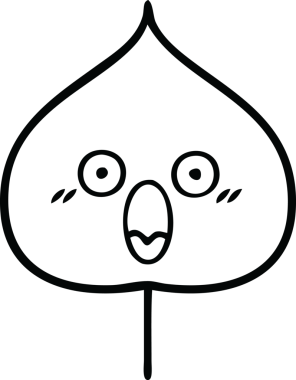 Bir insan tarafından çizilmiş dışavurumsal yaprağın çizgi çizimi