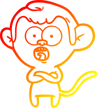 Bir insan tarafından çizilmiş bir çizgi filmin sıcak gradyan çizimi.